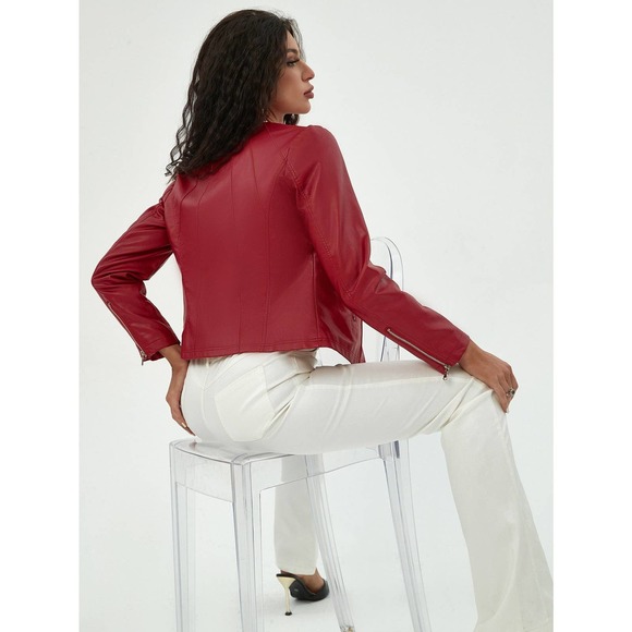 WILA Red Leather Jacket - Picture 2 of 7